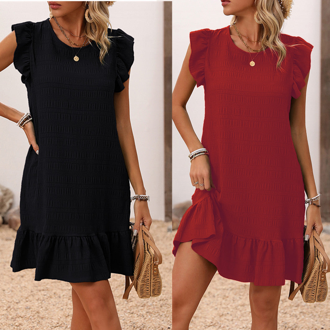 Elegant Solid Color Sleeveless Dress Women