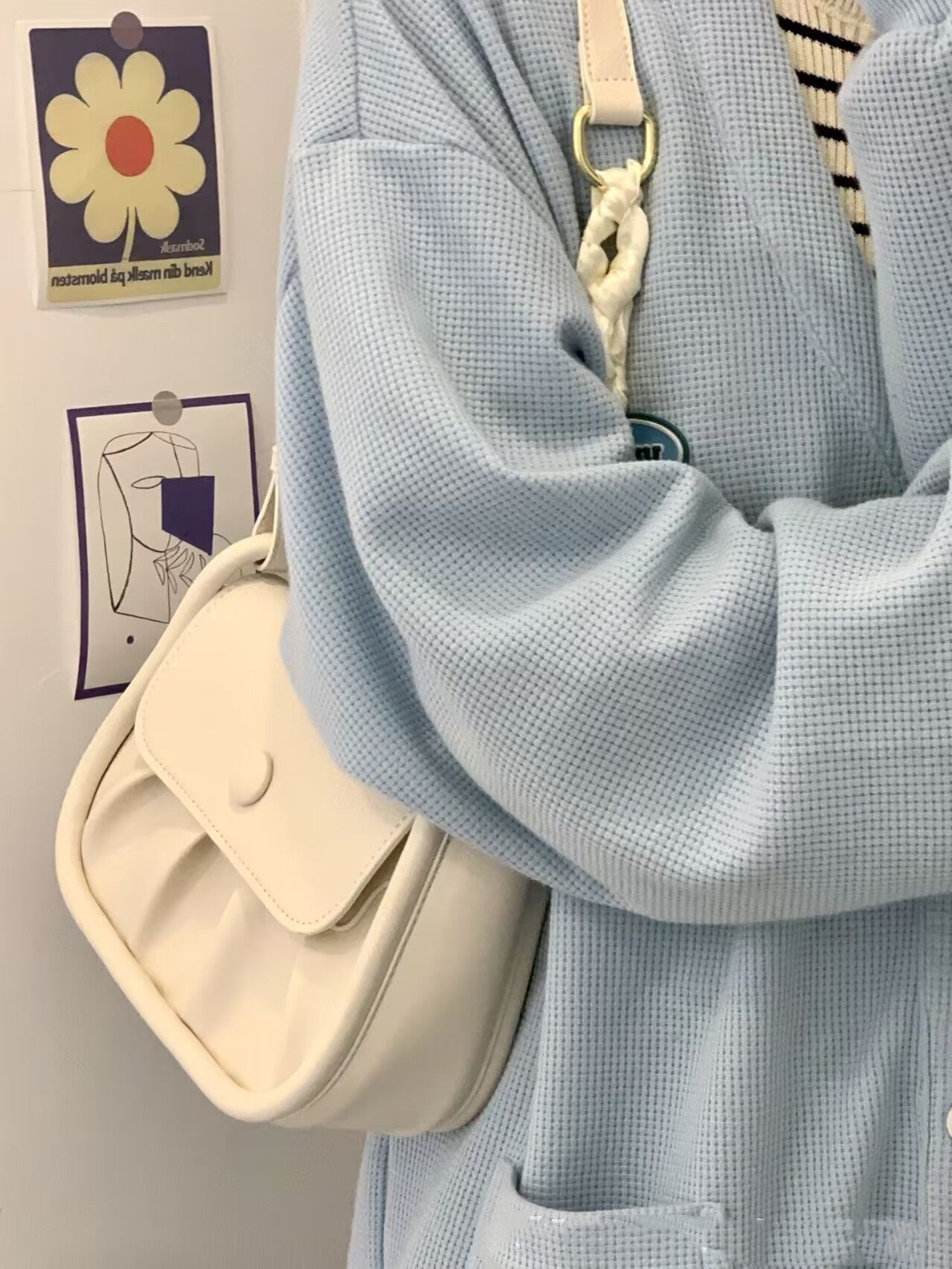 Women's Small Square Pleated All-match Shoulder Messenger Bag