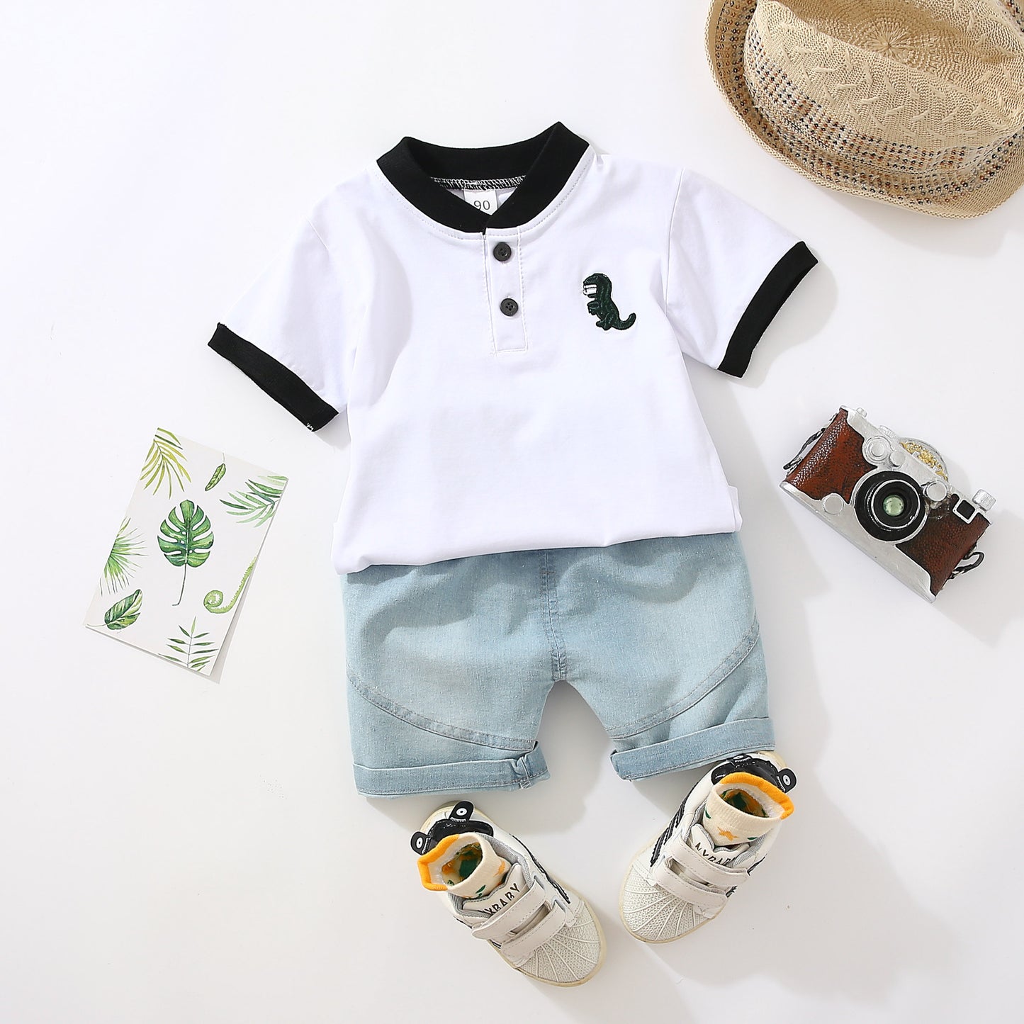Children's Multi-color Short Sleeve Suit Summer