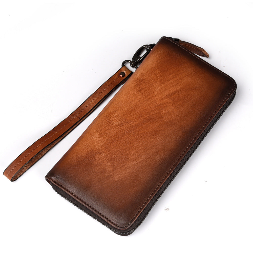 European And American Leather Hand-rub Color Multi-card-slot Clutch Casual Leather Wallet