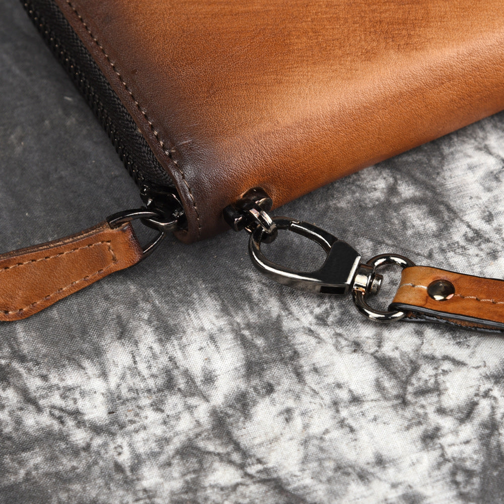 European And American Leather Hand-rub Color Multi-card-slot Clutch Casual Leather Wallet