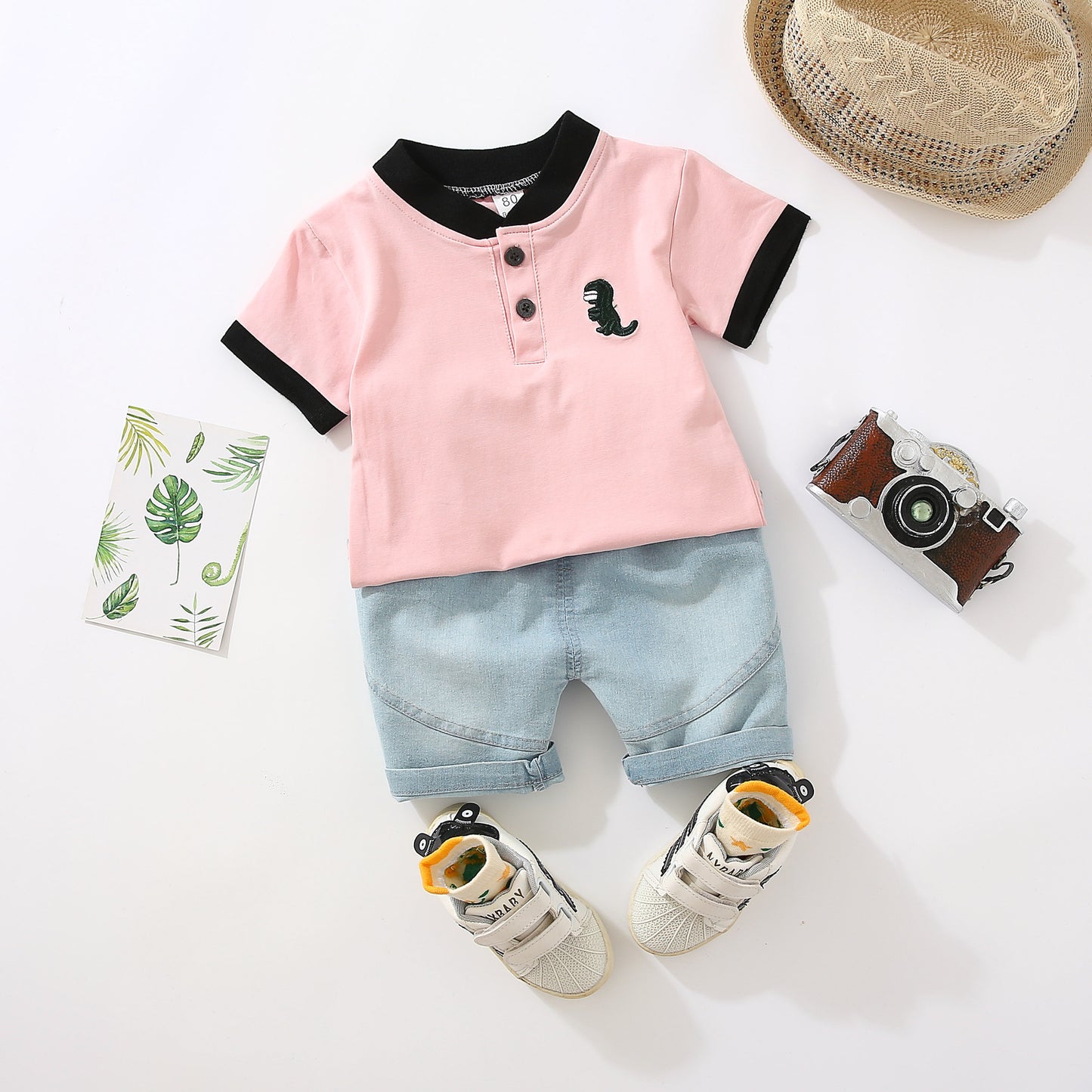 Children's Multi-color Short Sleeve Suit Summer