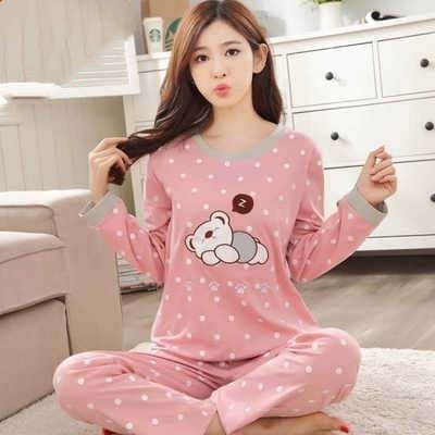 Long sleeve pajamas for women in autumn and winter can be