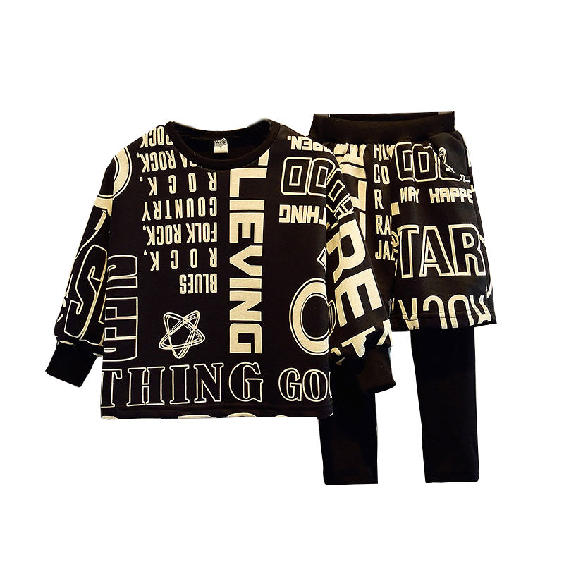 Western Style Children Boy Spring And Autumn Handsome Sports Two-Piece Suit