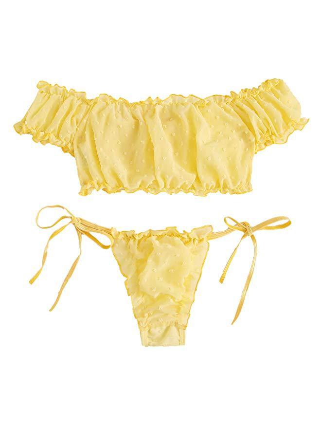 European and American Erotic Lingerie Sexy Women's Strapless Short Three-point Underwear