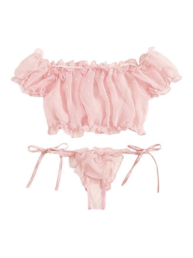 European and American Erotic Lingerie Sexy Women's Strapless Short Three-point Underwear
