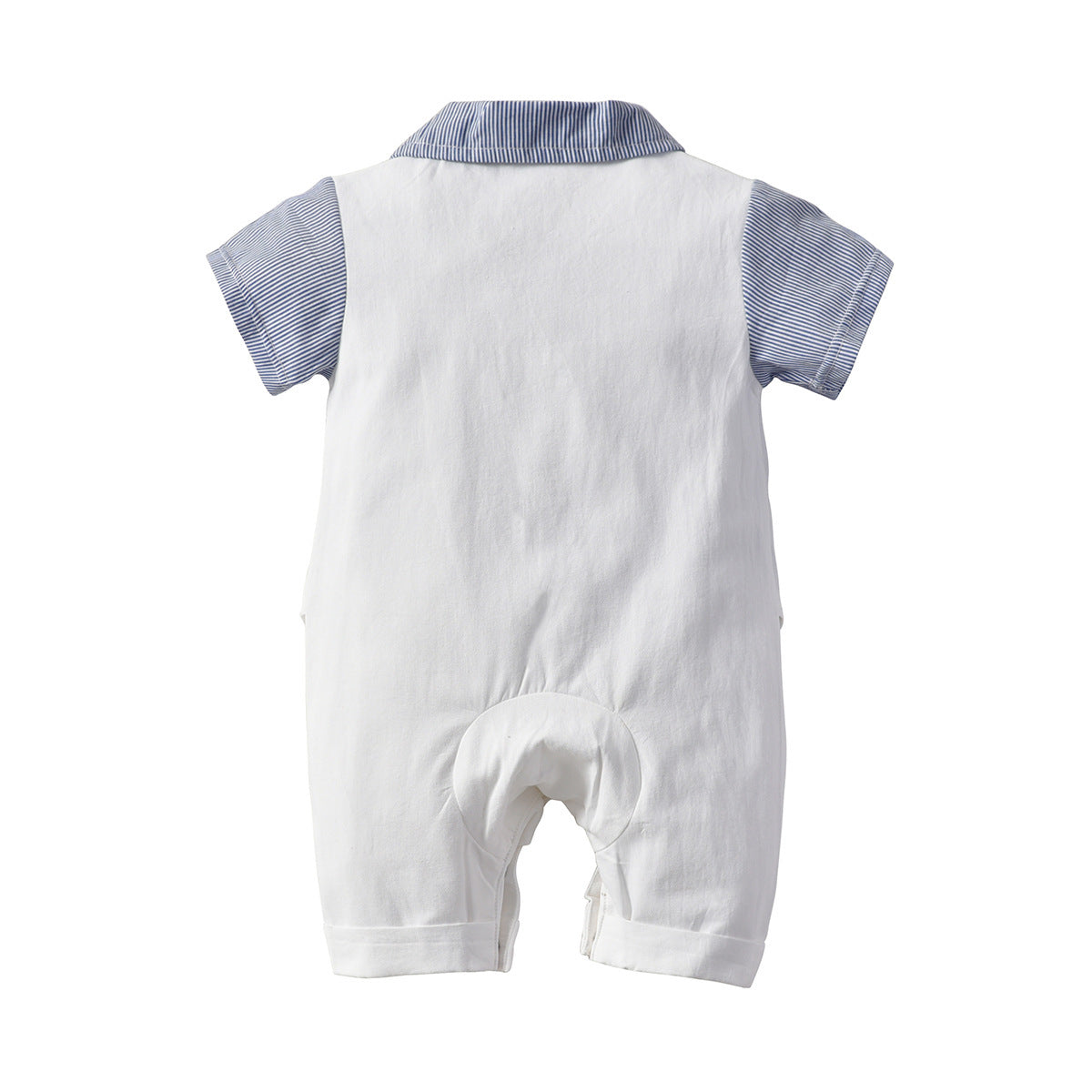 Boys Fake Two-piece Romper With Bow Tie Gentleman Romper Suit