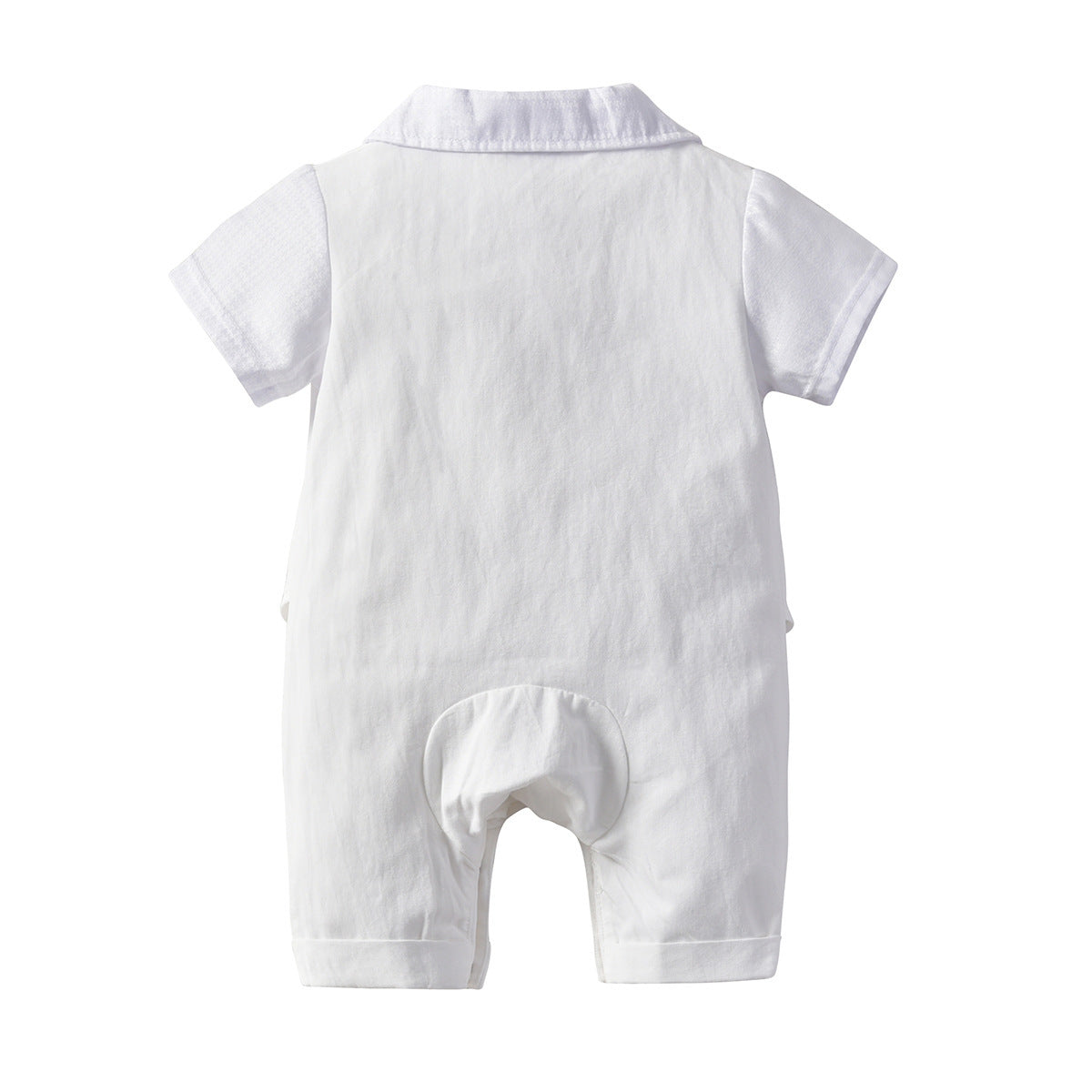 Boys Fake Two-piece Romper With Bow Tie Gentleman Romper Suit