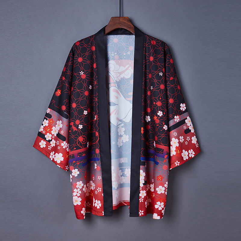 Printed Kimono Cloak Coat Road Robe Pajamas Cardigan Women