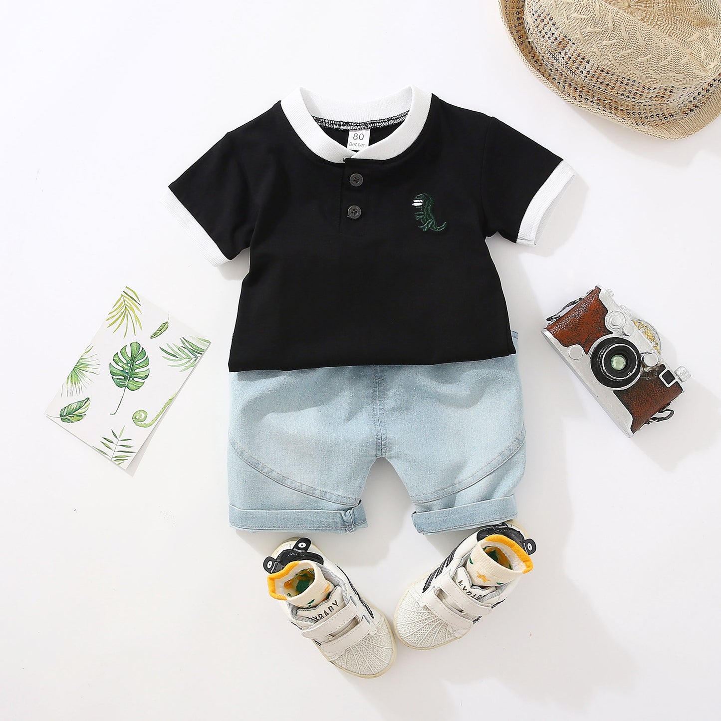 Children's Multi-color Short Sleeve Suit Summer