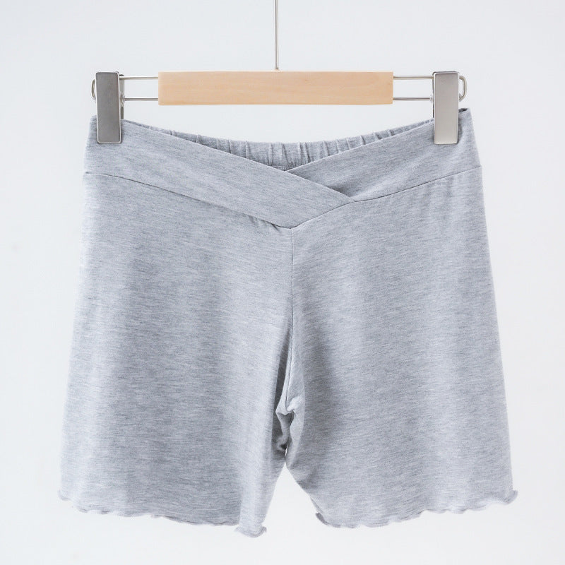Summer Anti-exposure Belly Support Summer Thin Leggings Shorts Low Waist Plus Size