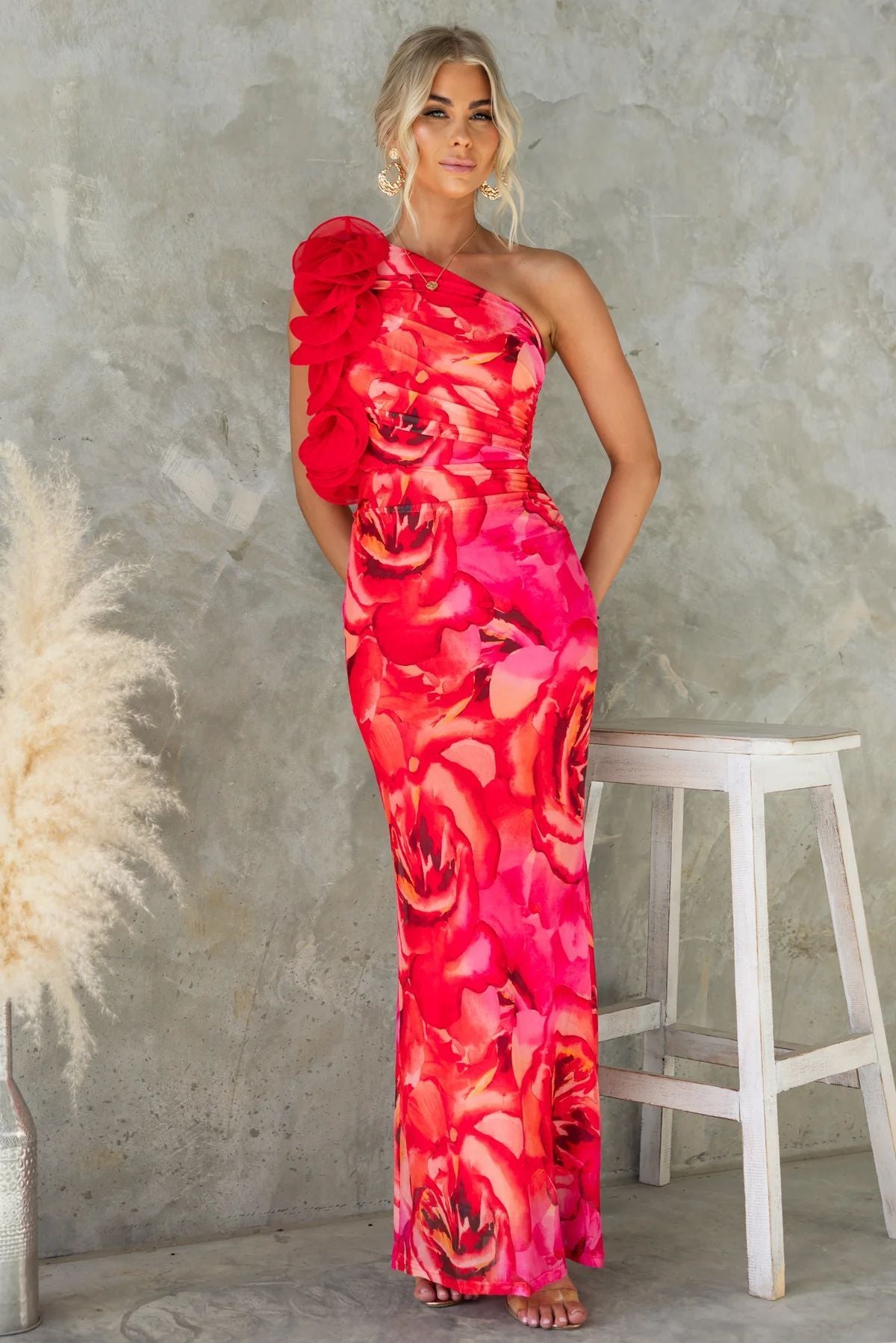 Women's Slim Sleeveless Three-dimensional Flower Dress