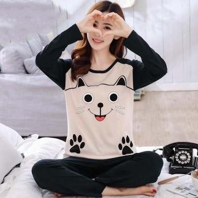 Long sleeve pajamas for women in autumn and winter can be