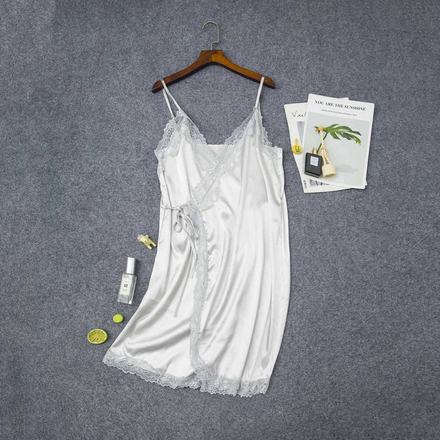 Women's Elastic Satin Nightdress Lingerie Home Pajamas Lingerie