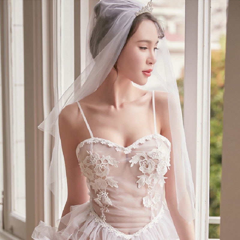 Women's Mesh See-through Bridal Dress Back Strap Sexy Lingerie