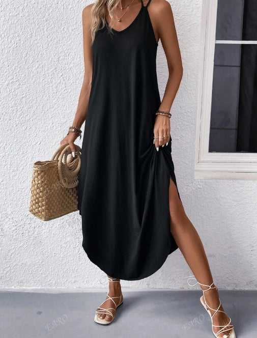 Ladies Lunch Break Solid Color Dress