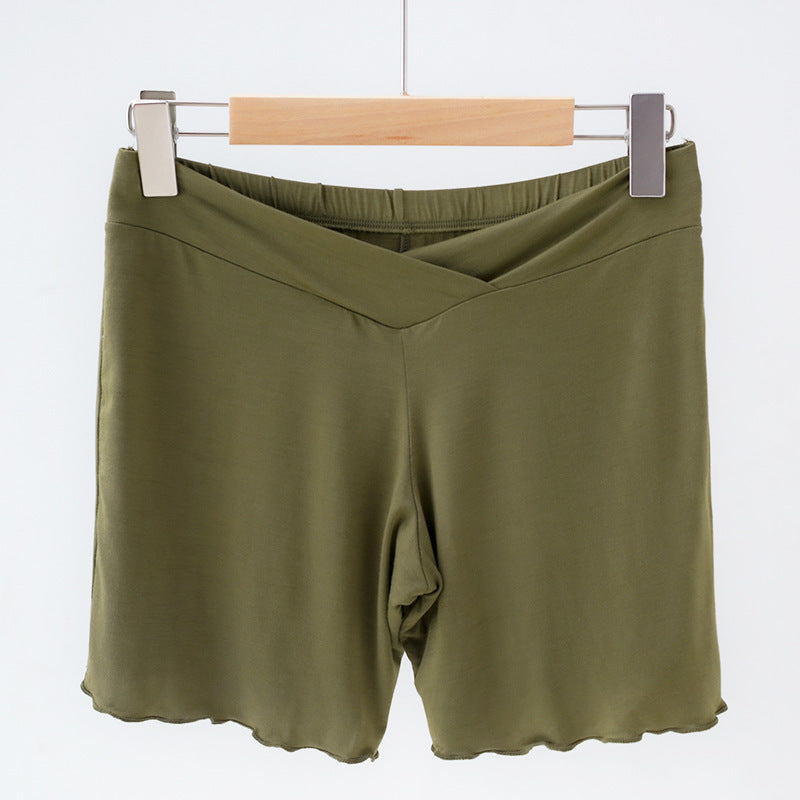 Summer Anti-exposure Belly Support Summer Thin Leggings Shorts Low Waist Plus Size