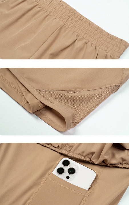 Women's Mesh Stitching Sports Shorts