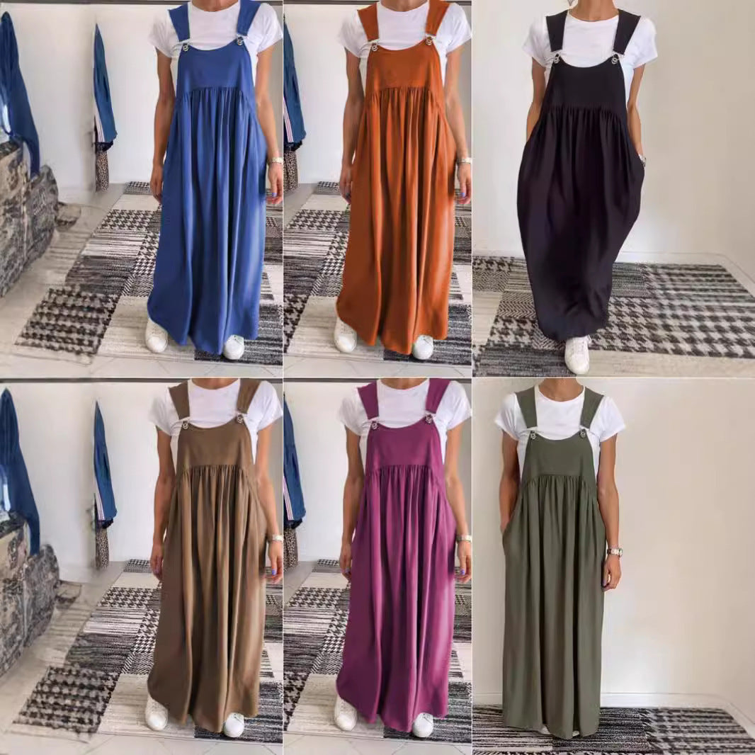 Women's Cotton And Linen Sling Dress