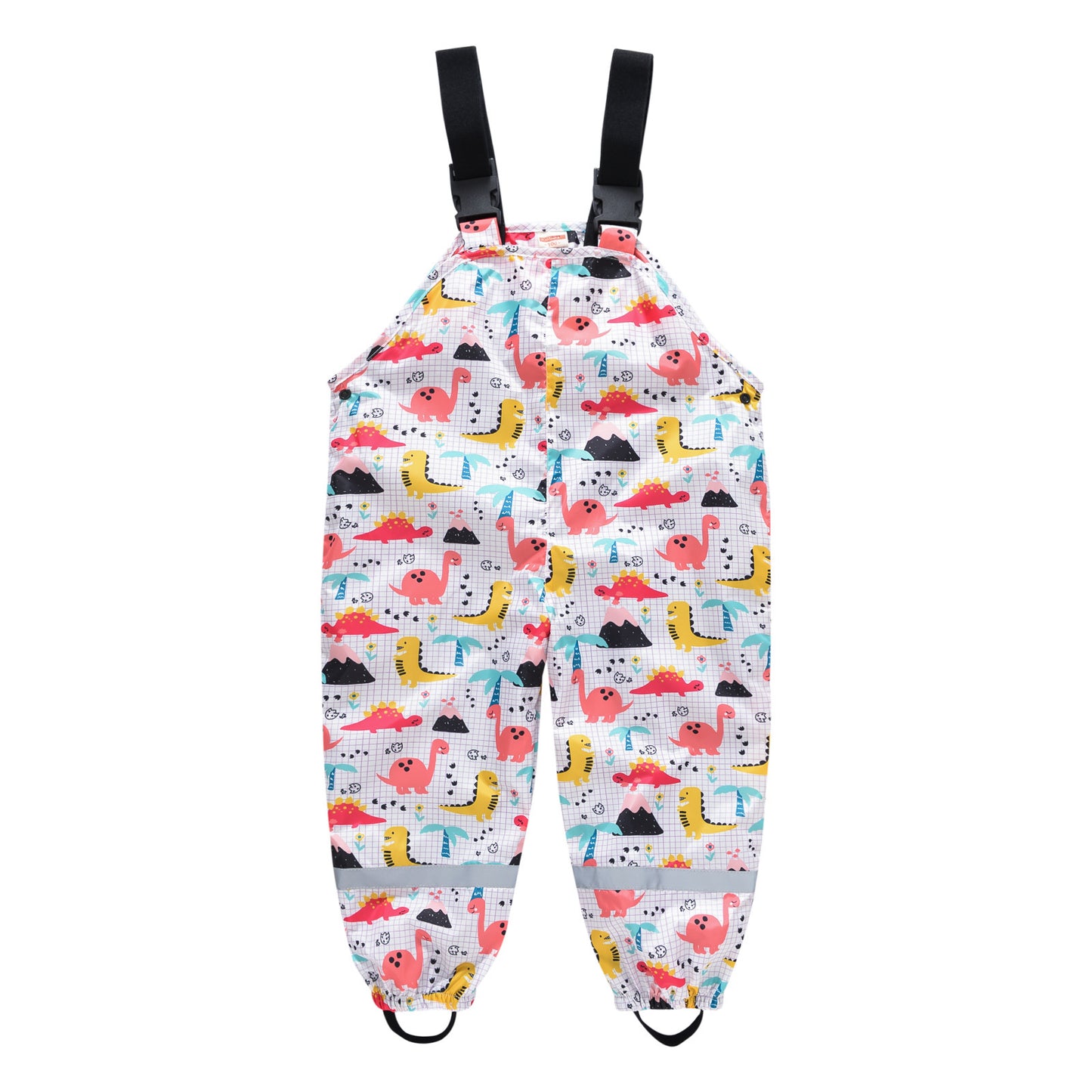 Boys And Girls Printed Strap Adjustable Casual Bib Pants