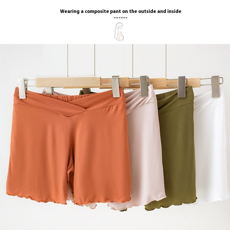 Summer Anti-exposure Belly Support Summer Thin Leggings Shorts Low Waist Plus Size