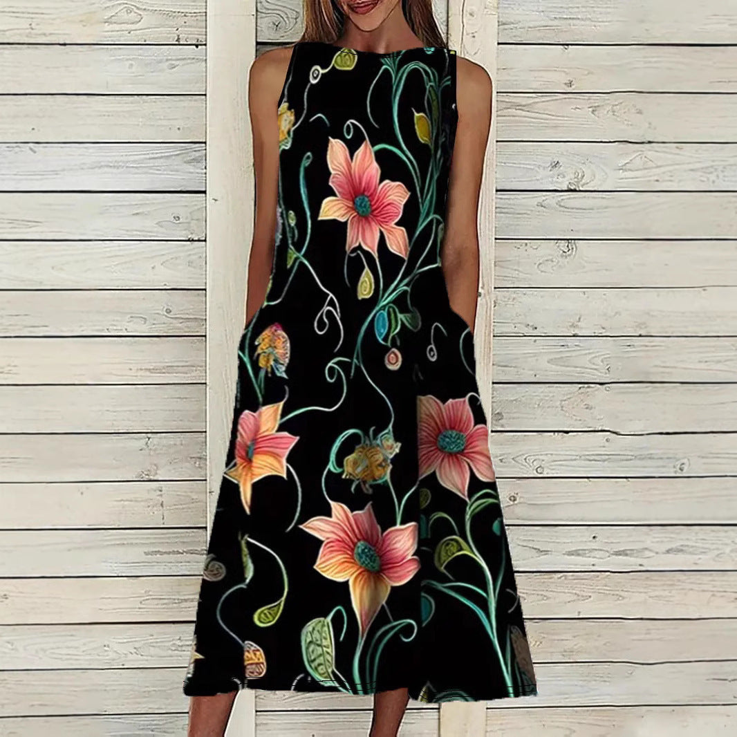 Women's Vest Printed Elegant Plus Size Dress