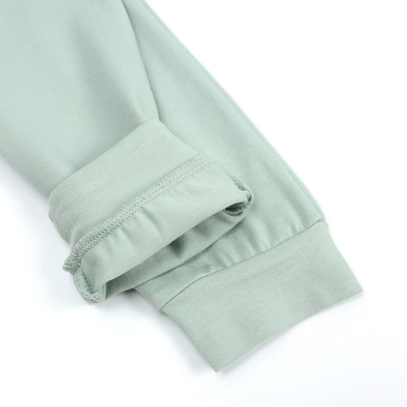 Boys And Girls Fashion Short-sleeved Hooded Tops Casual Pants Set