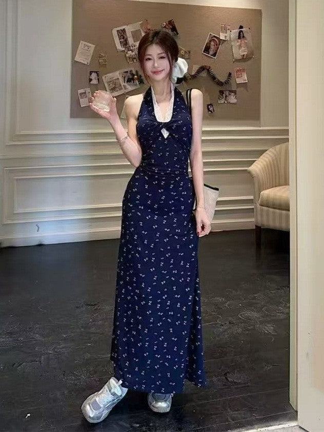 Temperament Halter Floral Skirt Dress
