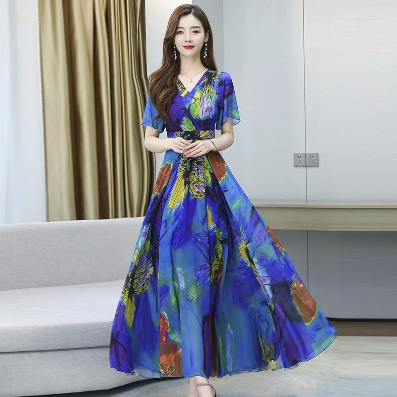 Elegant Floral Fashion Dress Women's Summer Fashion