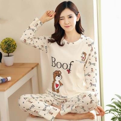 Long sleeve pajamas for women in autumn and winter can be