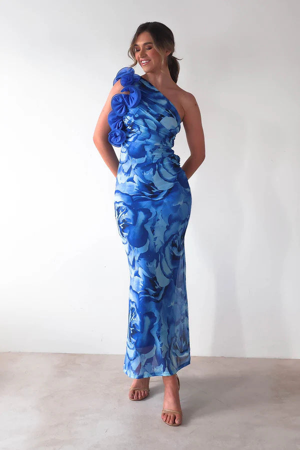 Women's Slim Sleeveless Three-dimensional Flower Dress
