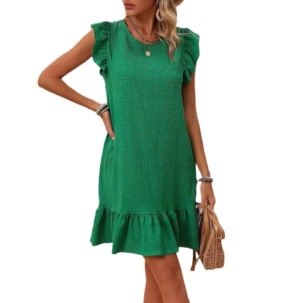 Elegant Solid Color Sleeveless Dress Women