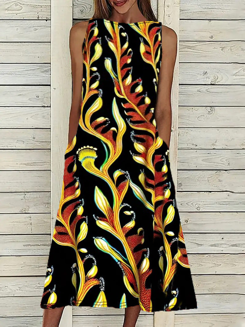 Women's Vest Printed Elegant Plus Size Dress