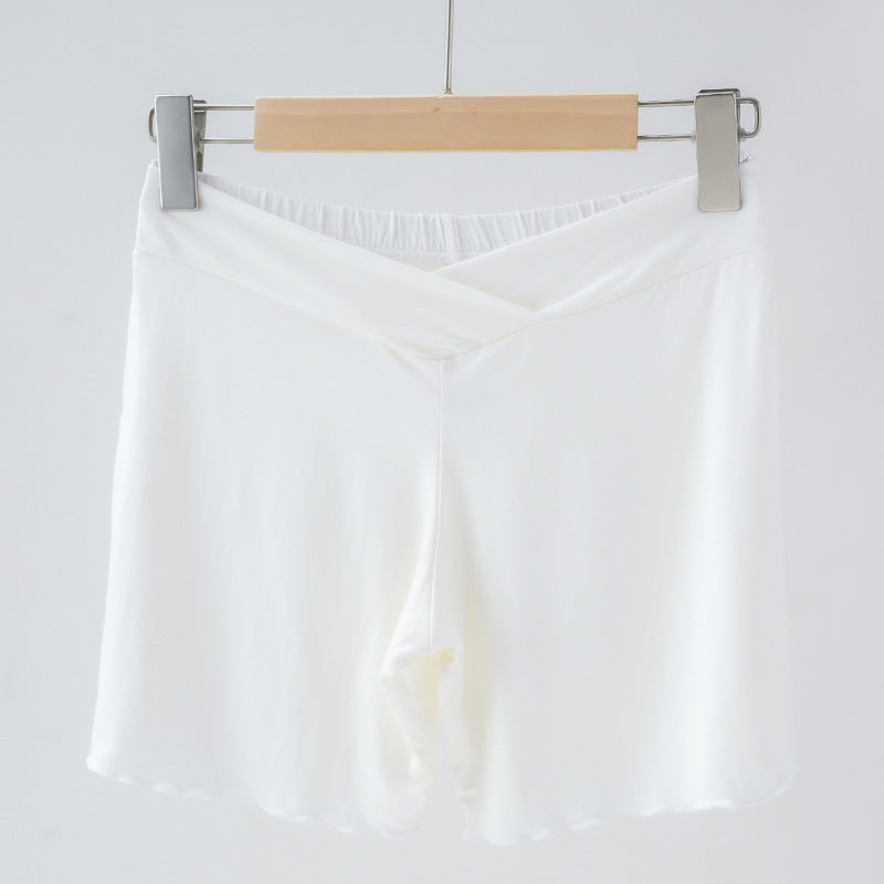 Summer Anti-exposure Belly Support Summer Thin Leggings Shorts Low Waist Plus Size