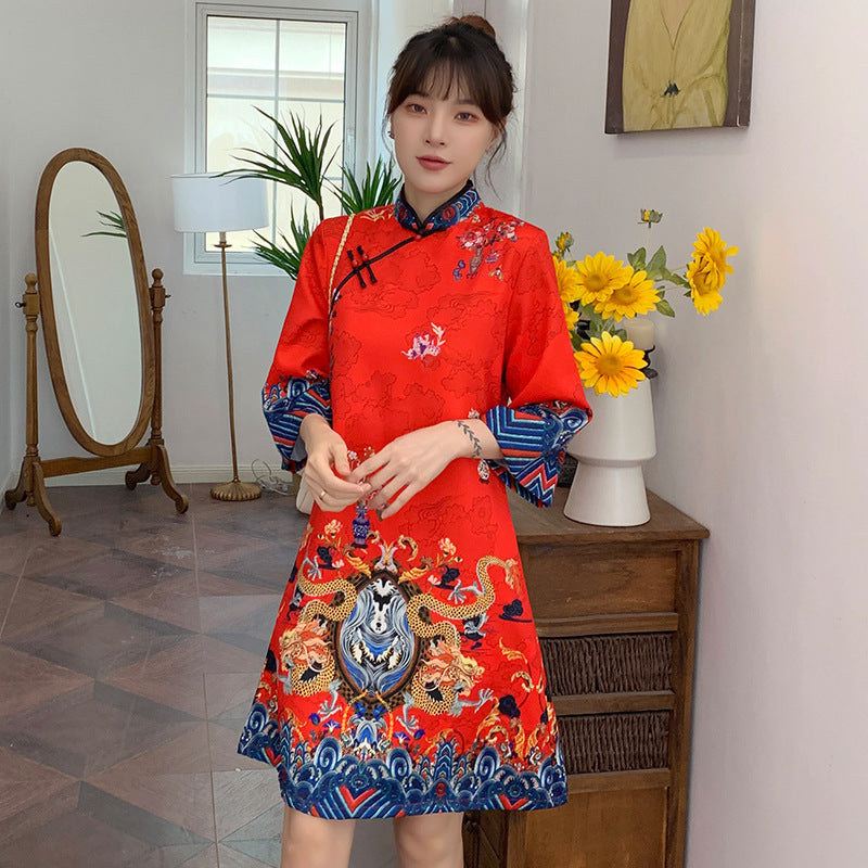Tang Suit National Style Retro Girl Young Cheongsam