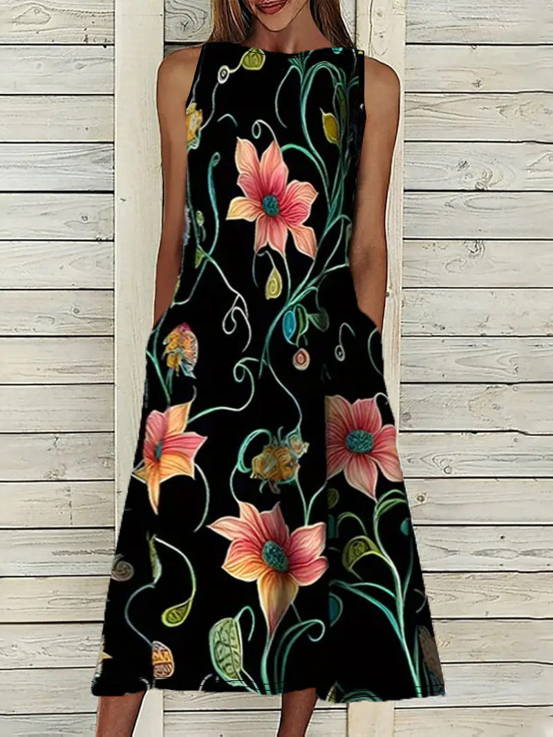 Women's Vest Printed Elegant Plus Size Dress