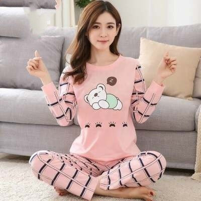 Long sleeve pajamas for women in autumn and winter can be