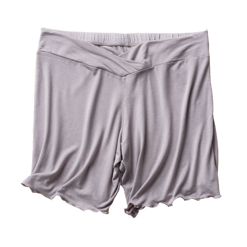 Summer Anti-exposure Belly Support Summer Thin Leggings Shorts Low Waist Plus Size