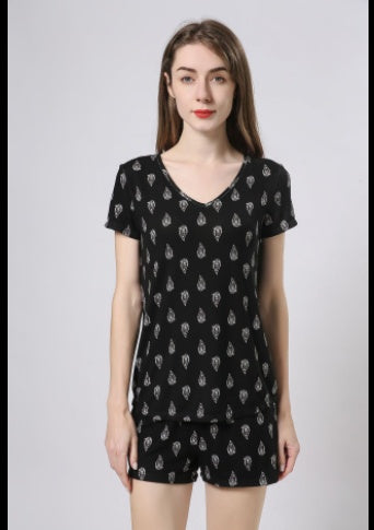 Women's Pajamas Short-sleeved Shorts Suit European And American Home Wear Women