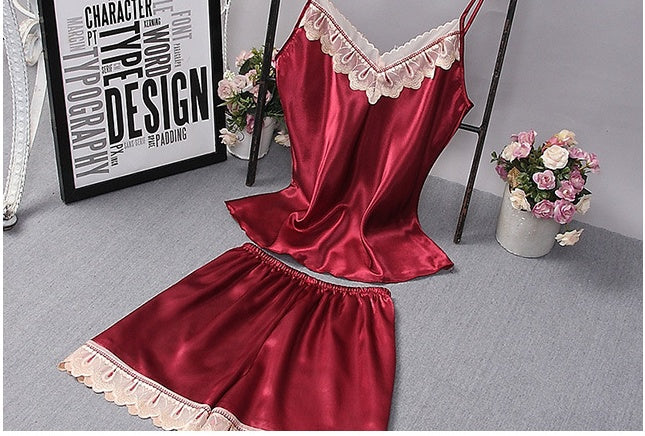Pajamas Women Spring And Autumn Sexy Four Piece Suit