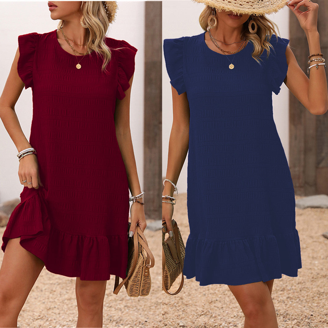 Elegant Solid Color Sleeveless Dress Women