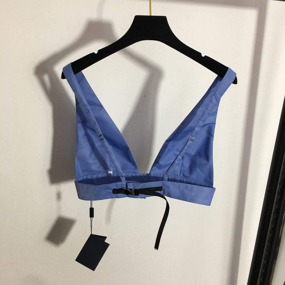 Letter Triangle Label Sling Lingerie Elastic Waist Casual Shorts