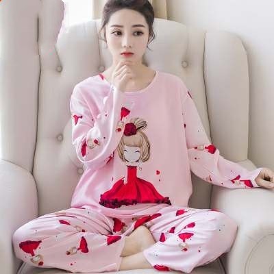 Long sleeve pajamas for women in autumn and winter can be