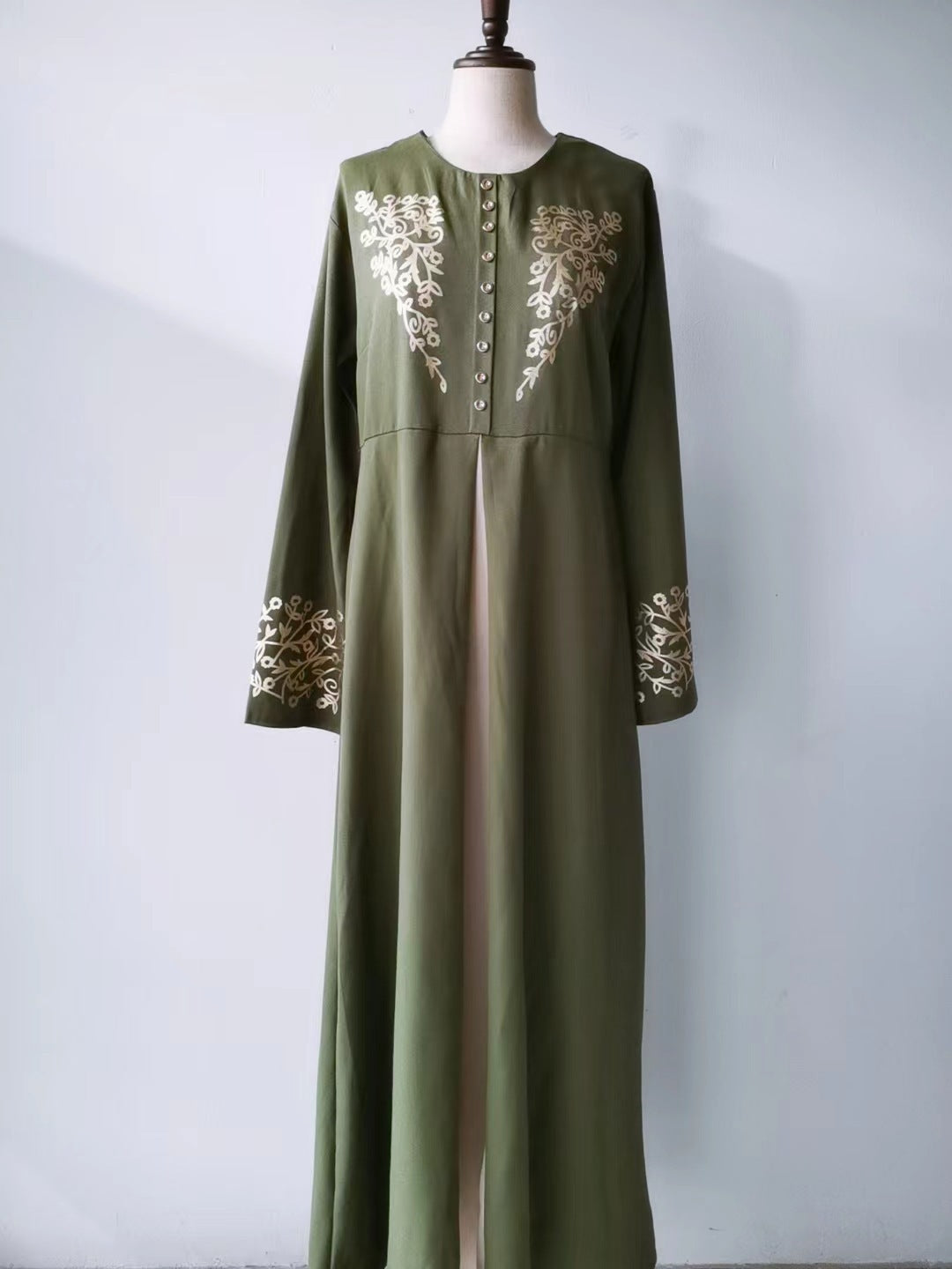Contrast Color Slim Fit Temperament Long Dress Gilding Stitching