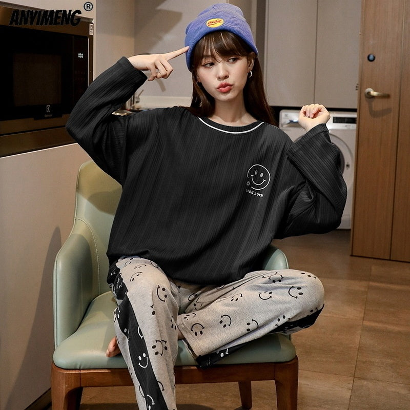 Pajamas Women Autumn And Winter Long-sleeved Pure Cotton