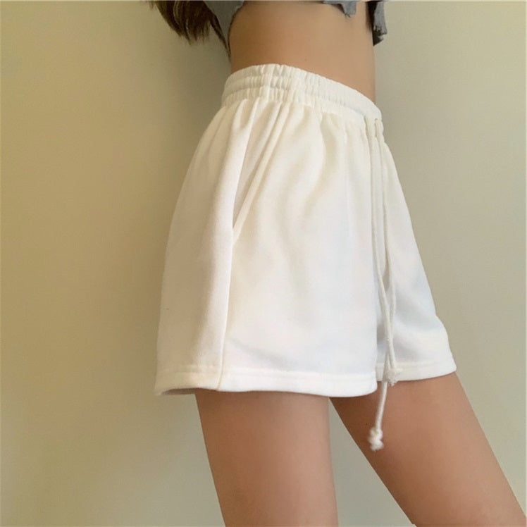 Shorts Women's Thin High Waist Loose Straight Sports Pants