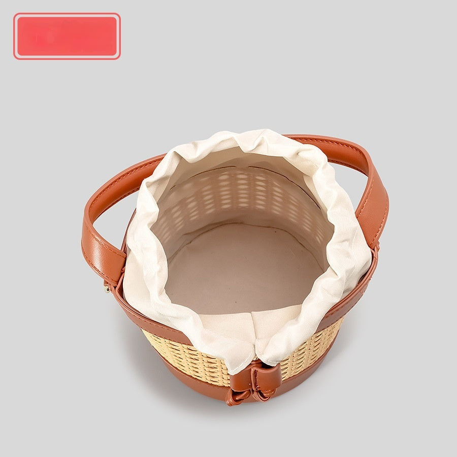 New Hand-woven Rattan Bucket Bag For Women
