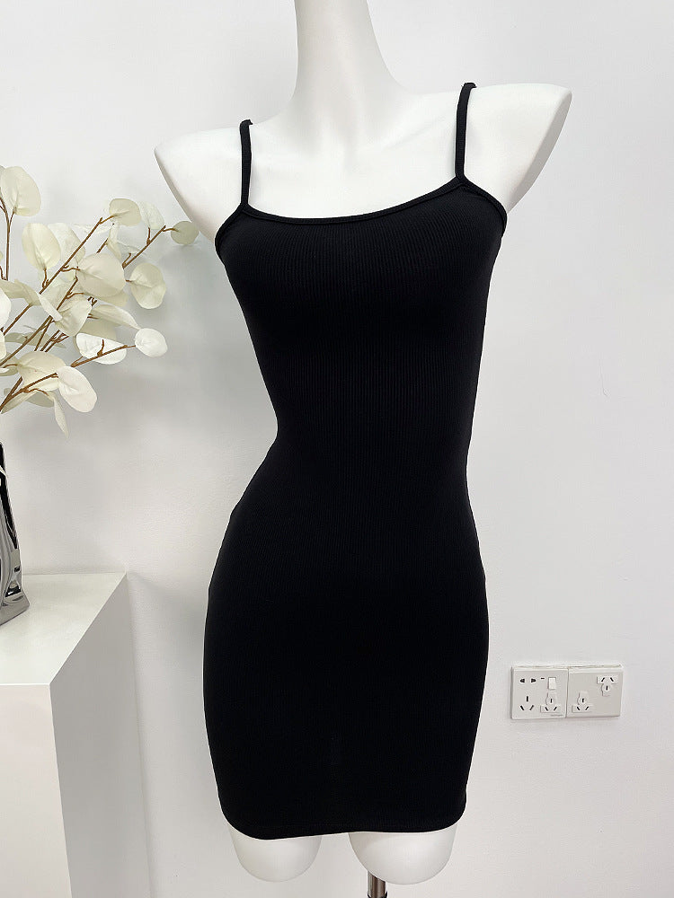 Pure Hot Girl Tight Sexy Sheath Body Shaping Date Sling Dress Short
