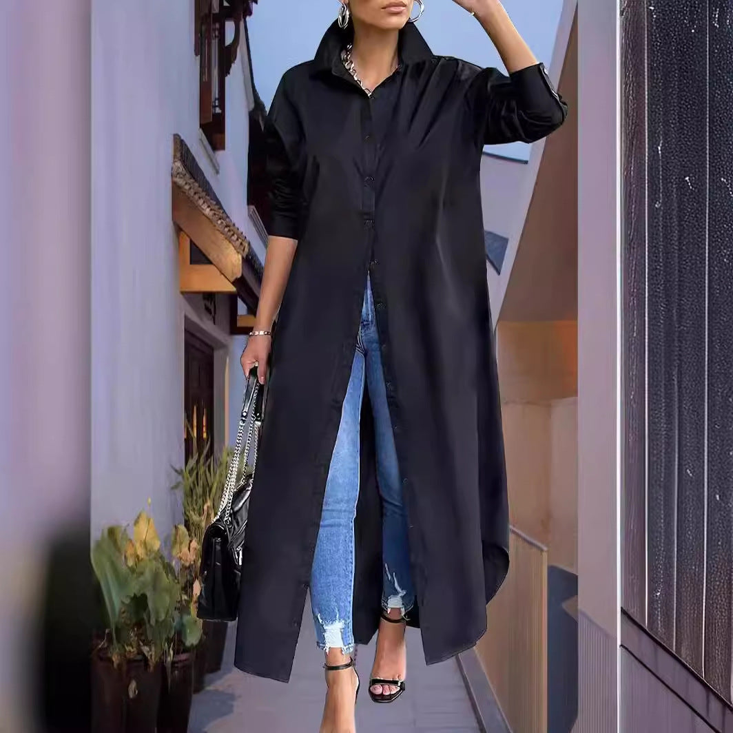 Casual Loose Women's Wear Solid Color Long Dress