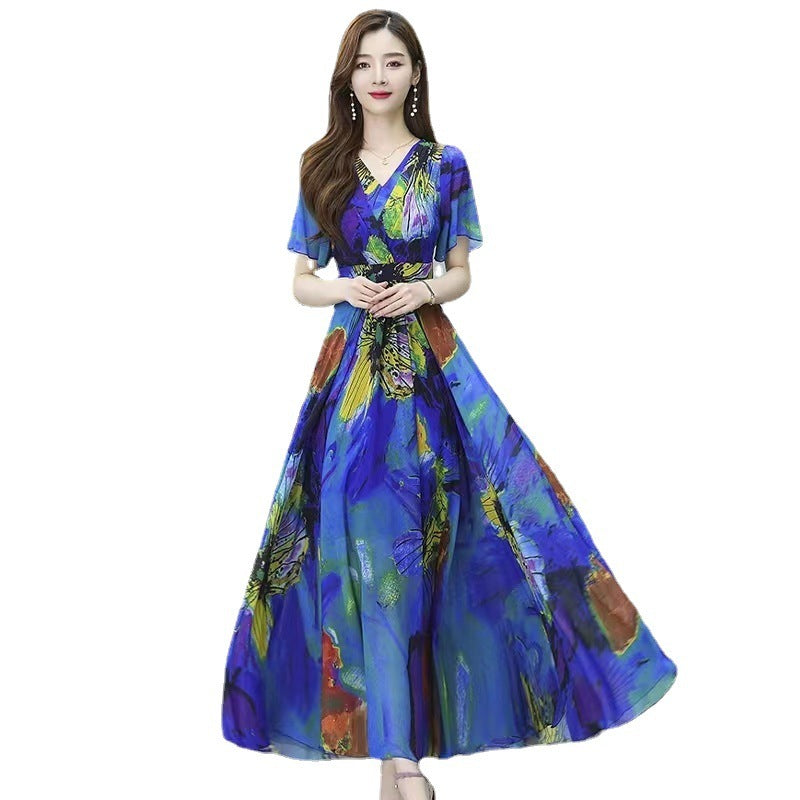 Elegant Floral Fashion Dress Women's Summer Fashion